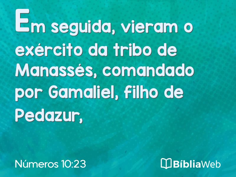 Números 10:23 em imagem para compartilhar