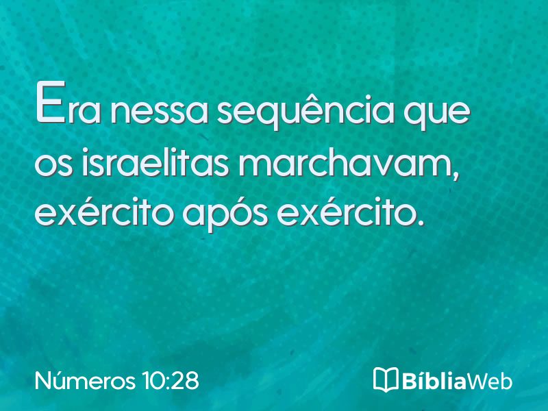 Números 10:28 em imagem para compartilhar