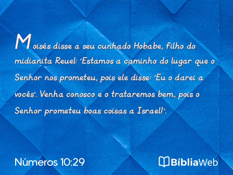 Números 10:29 em imagem para compartilhar