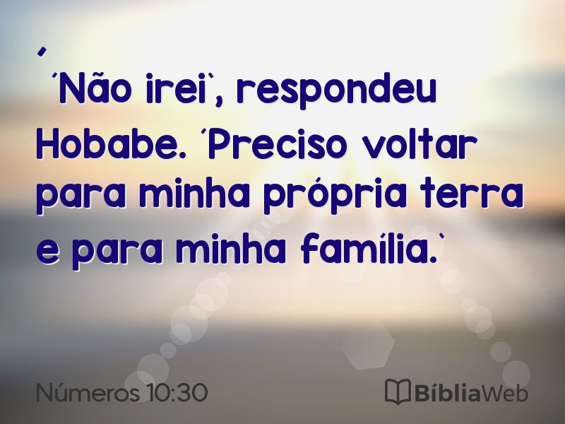 Números 10:30 em imagem para compartilhar
