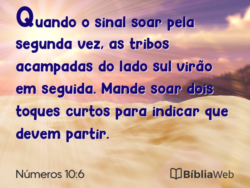 Números 10:6 em imagem para compartilhar