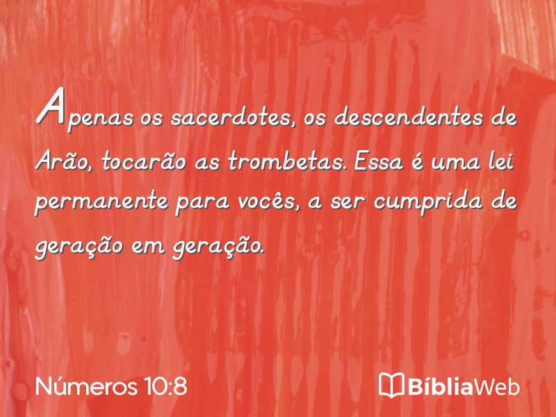 Números 10:8 em imagem para compartilhar