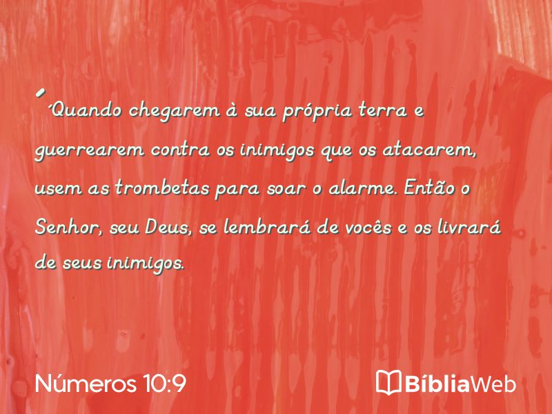 Números 10:9 em imagem para compartilhar