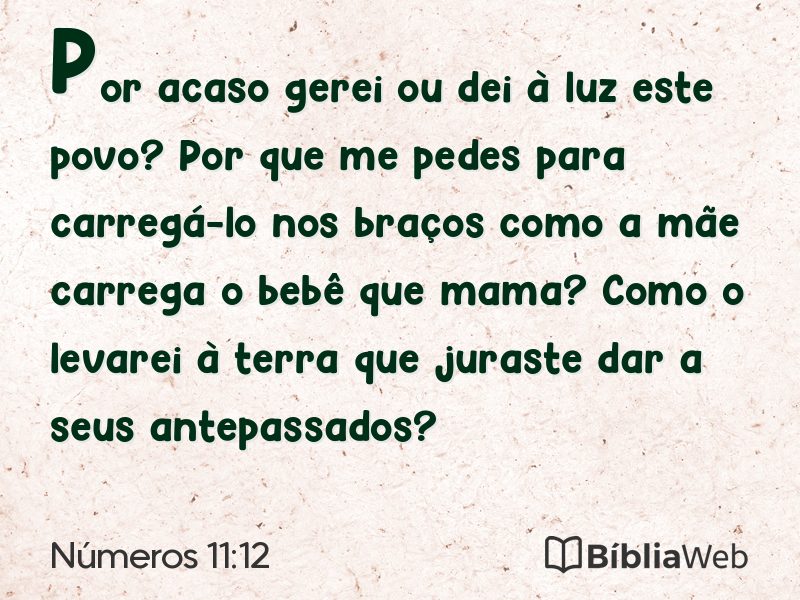 Números 11:12 em imagem para compartilhar