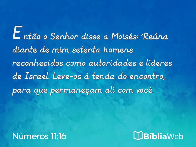 Números 11:16 em imagem para compartilhar