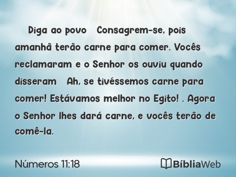 Números 11:18 em imagem para compartilhar