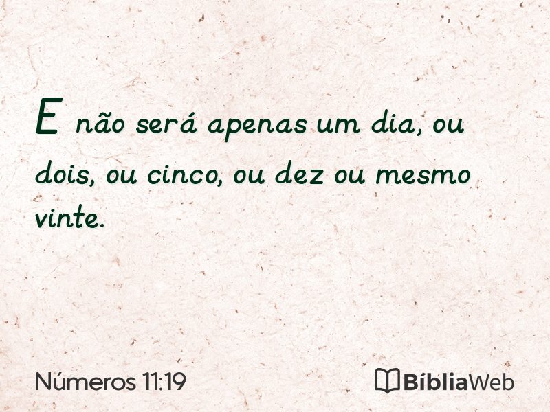 Números 11:19 em imagem para compartilhar