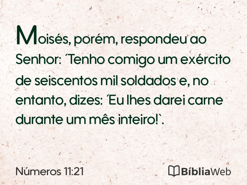 Números 11:21 em imagem para compartilhar