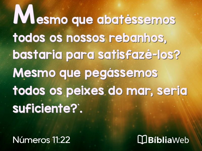 Números 11:22 em imagem para compartilhar