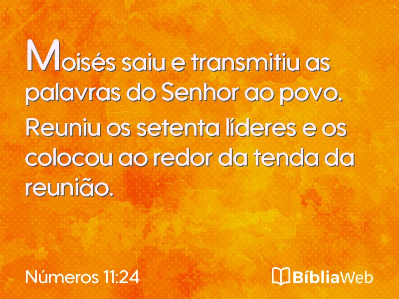 Números 11:24 em imagem para compartilhar