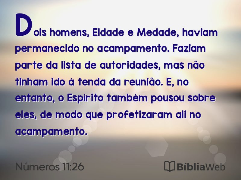 Números 11:26 em imagem para compartilhar