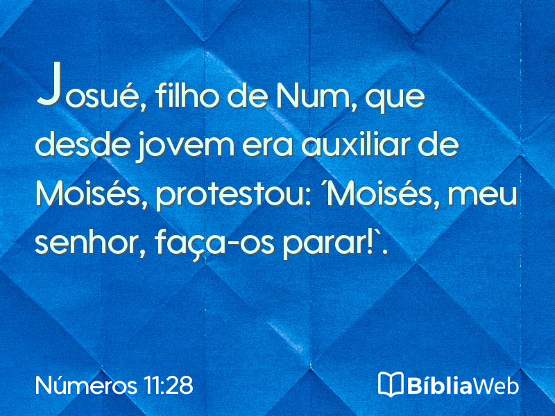 Números 11:28 em imagem para compartilhar