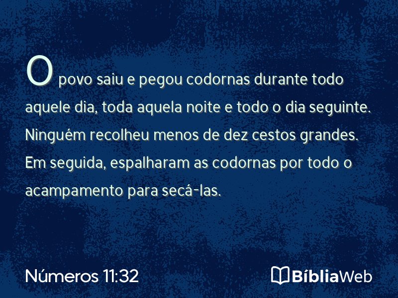 Números 11:32 em imagem para compartilhar