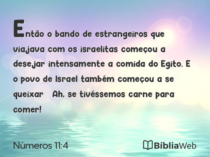 Números 11:4 em imagem para compartilhar