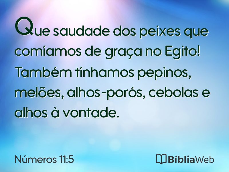 Números 11:5 em imagem para compartilhar