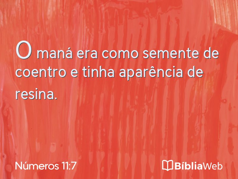 Números 11:7 em imagem para compartilhar