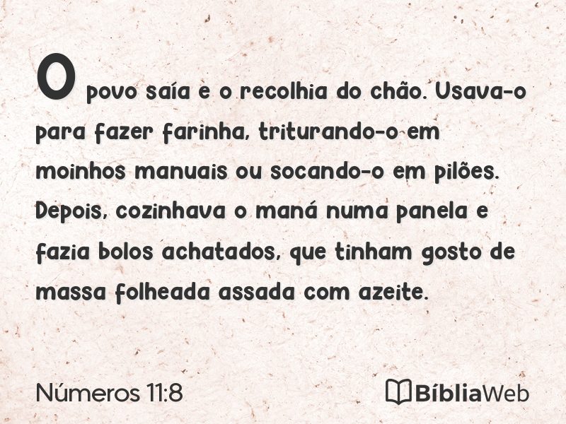 Números 11:8 em imagem para compartilhar