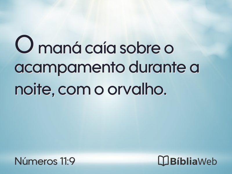 Números 11:9 em imagem para compartilhar