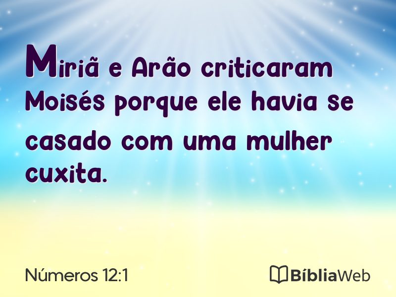 Números 12:1 em imagem para compartilhar