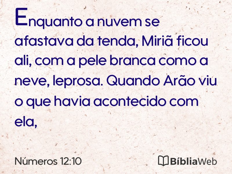 Números 12:10 em imagem para compartilhar