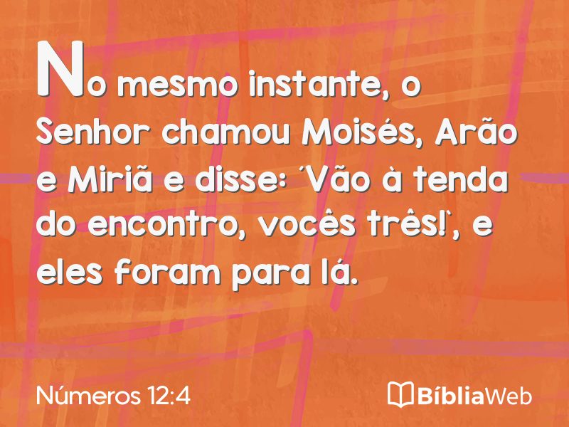 Números 12:4 em imagem para compartilhar