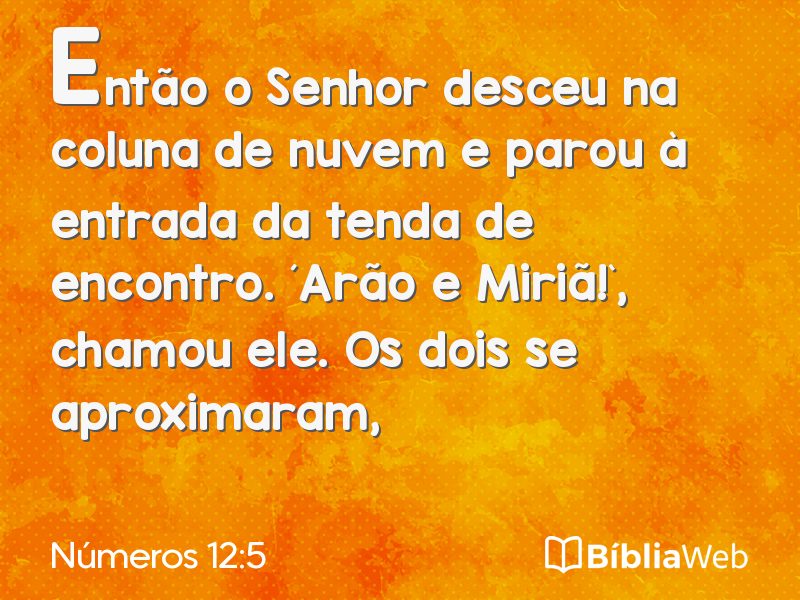 Números 12:5 em imagem para compartilhar