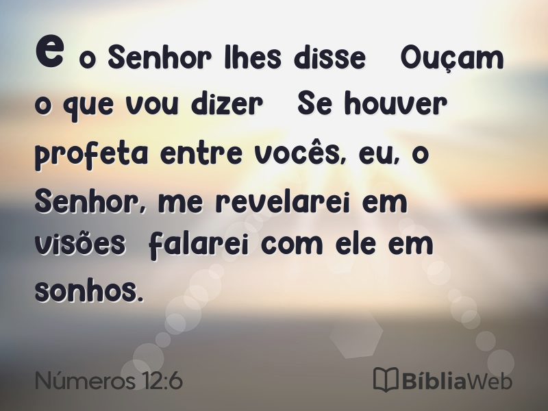 Números 12:6 em imagem para compartilhar