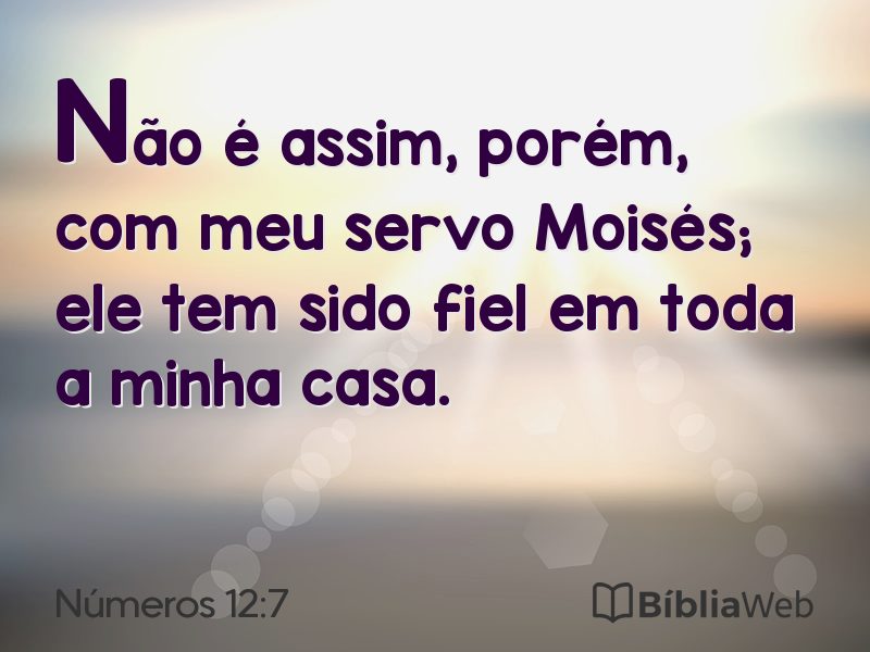 Números 12:7 em imagem para compartilhar