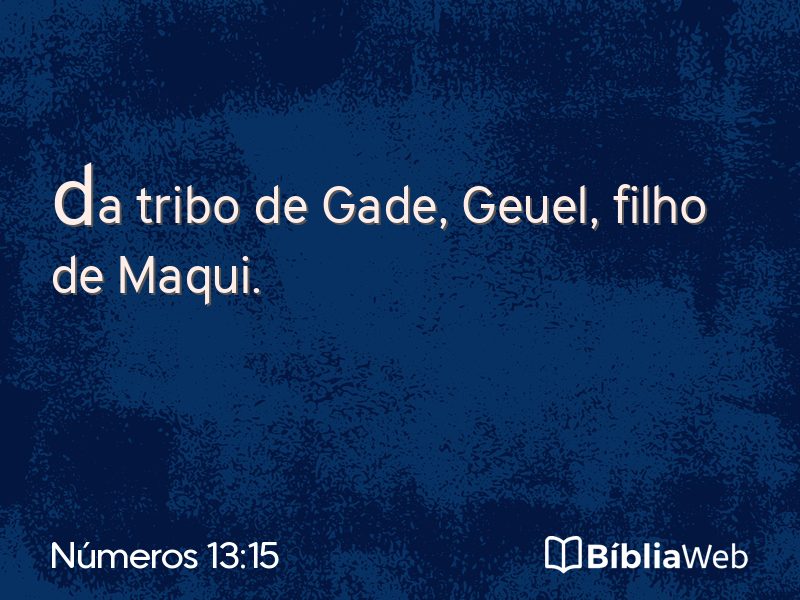 Números 13:15 em imagem para compartilhar