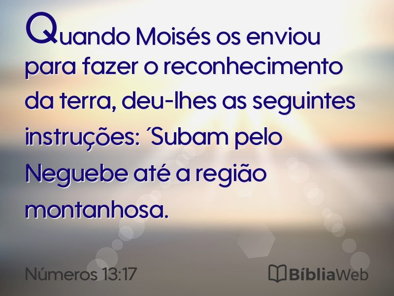 Números 13:17 em imagem para compartilhar
