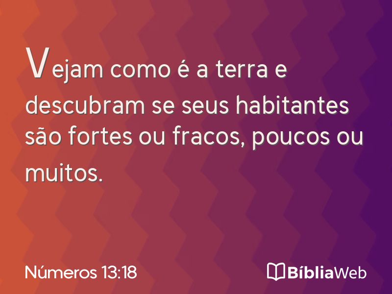 Números 13:18 em imagem para compartilhar