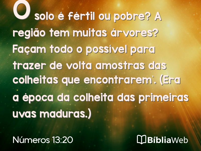 Números 13:20 em imagem para compartilhar