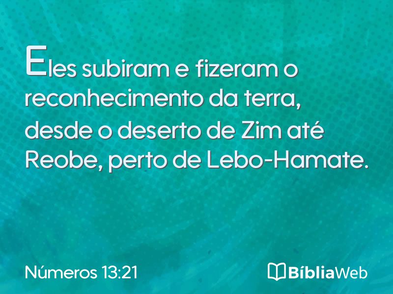 Números 13:21 em imagem para compartilhar