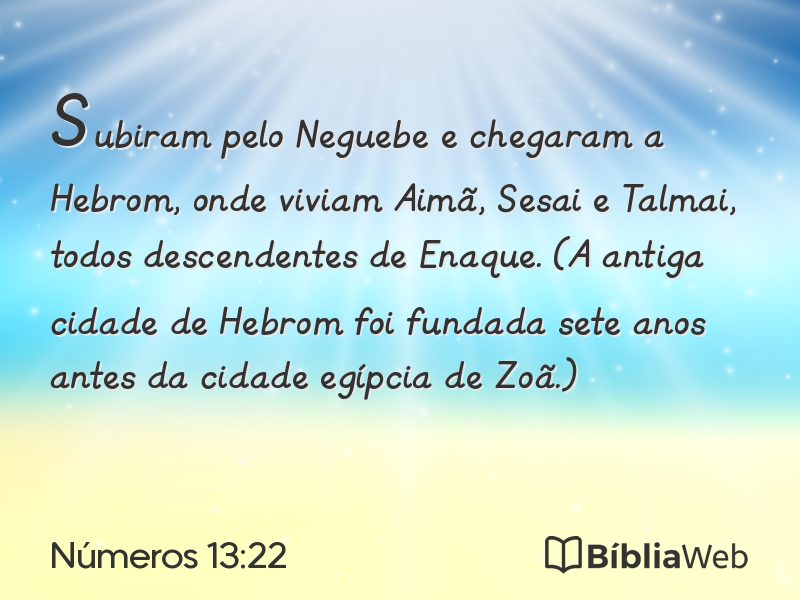 Números 13:22 em imagem para compartilhar