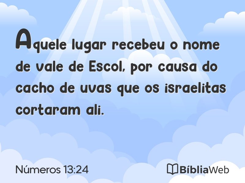 Números 13:24 em imagem para compartilhar