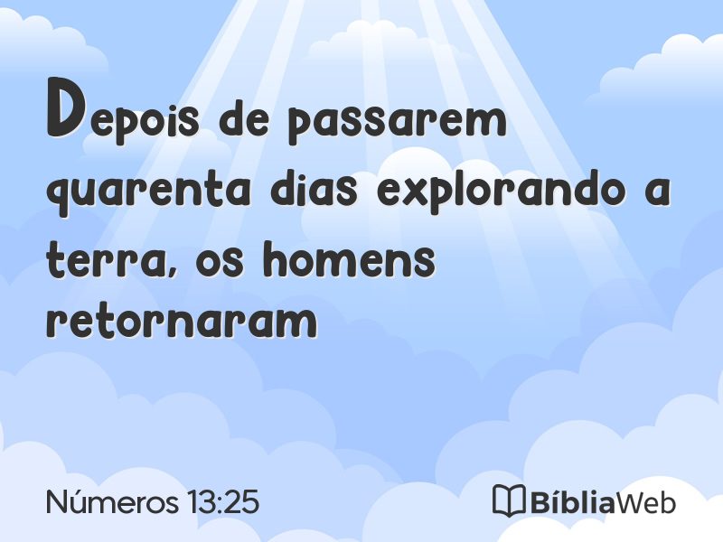 Números 13:25 em imagem para compartilhar