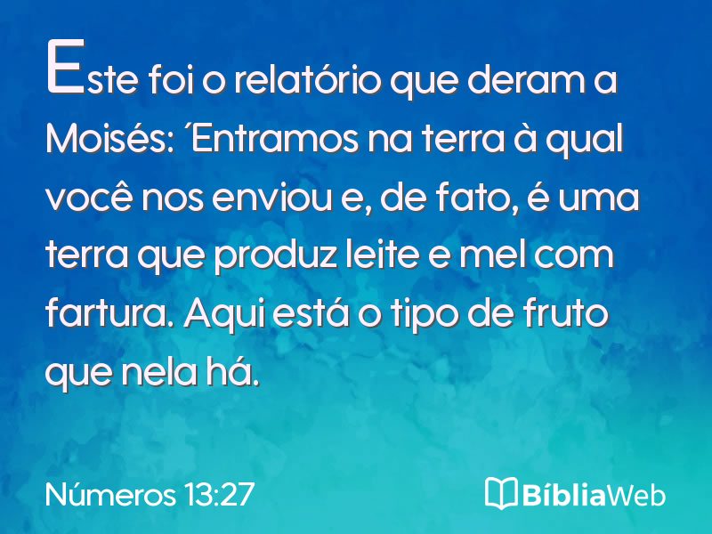 Números 13:27 em imagem para compartilhar