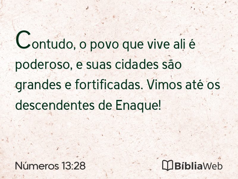 Números 13:28 em imagem para compartilhar