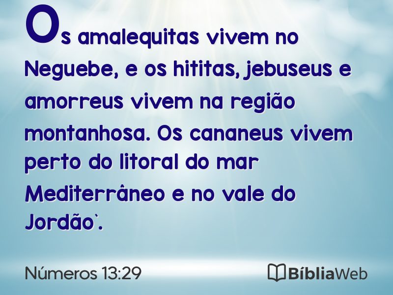 Números 13:29 em imagem para compartilhar