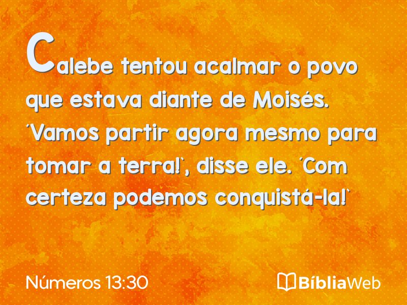 Números 13:30 em imagem para compartilhar