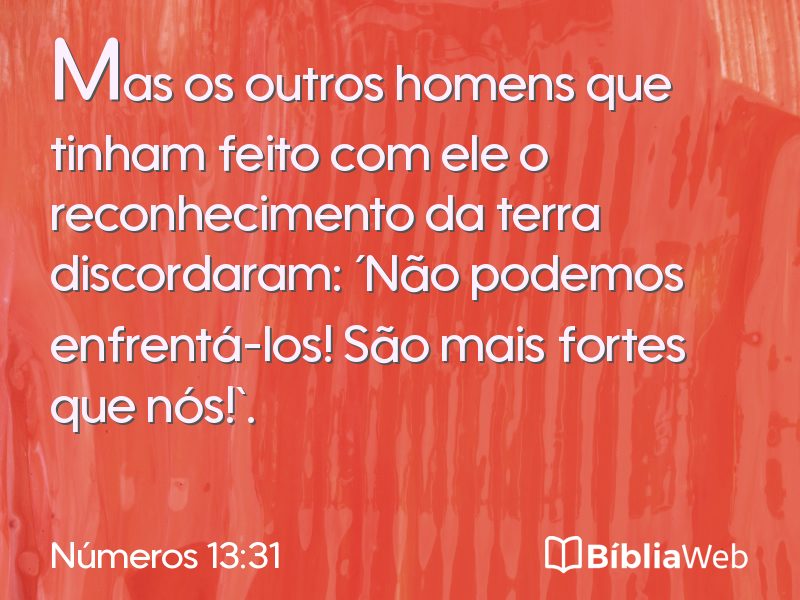 Números 13:31 em imagem para compartilhar