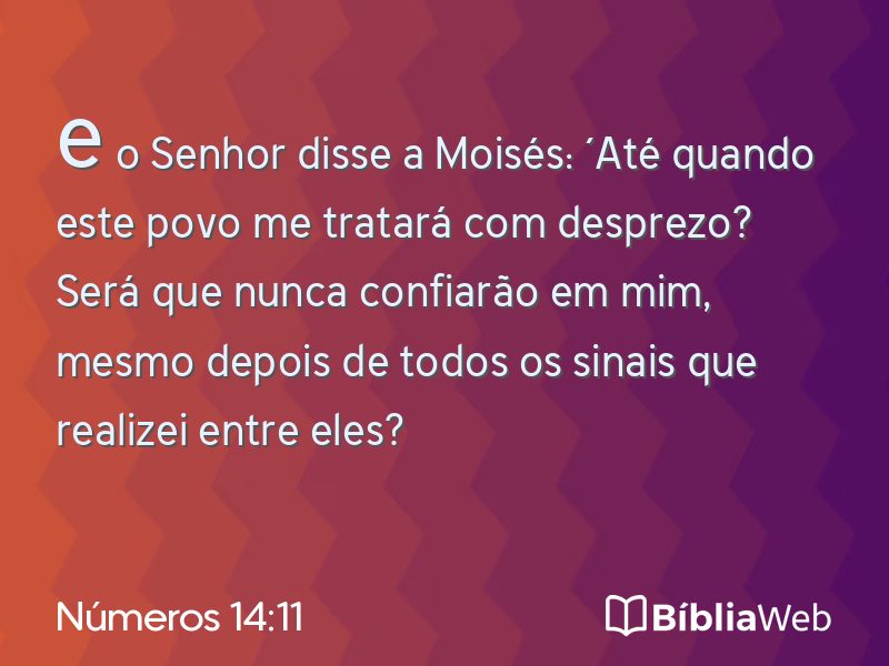 Números 14:11 em imagem para compartilhar