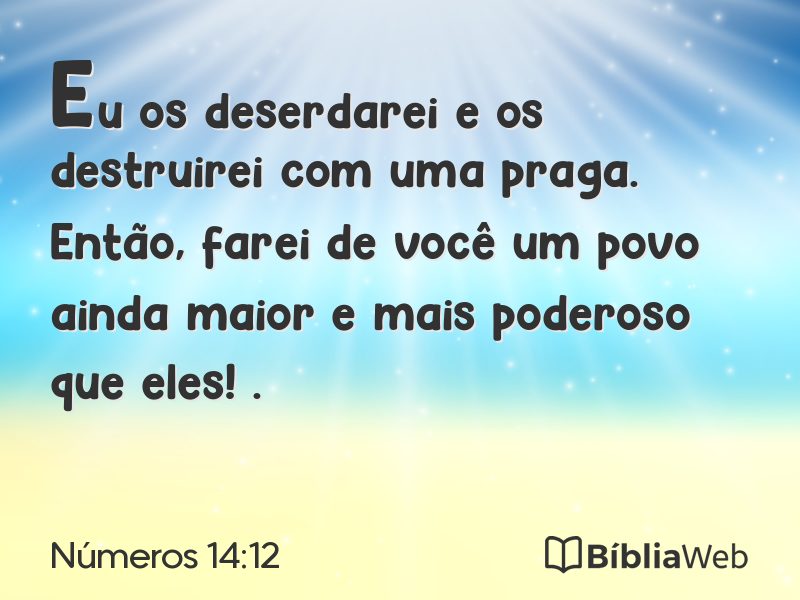 Números 14:12 em imagem para compartilhar