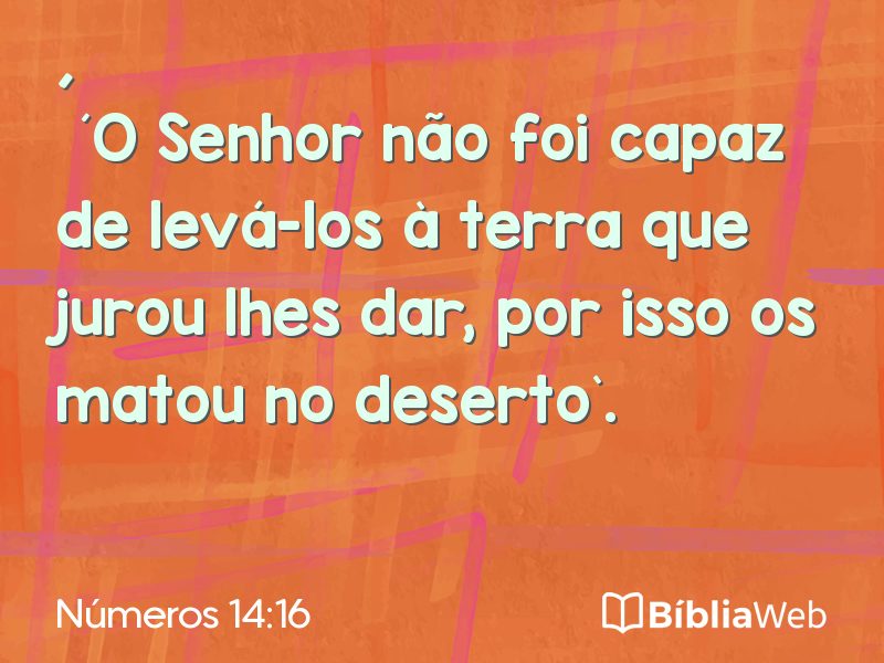Números 14:16 em imagem para compartilhar