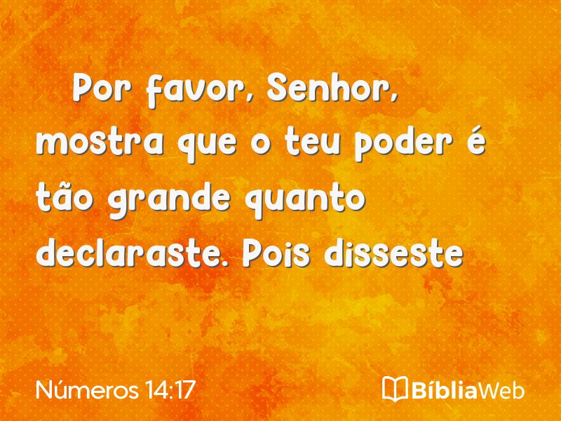 Números 14:17 em imagem para compartilhar