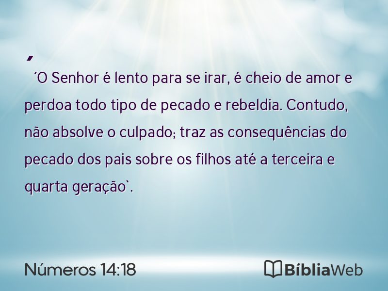 Números 14:18 em imagem para compartilhar