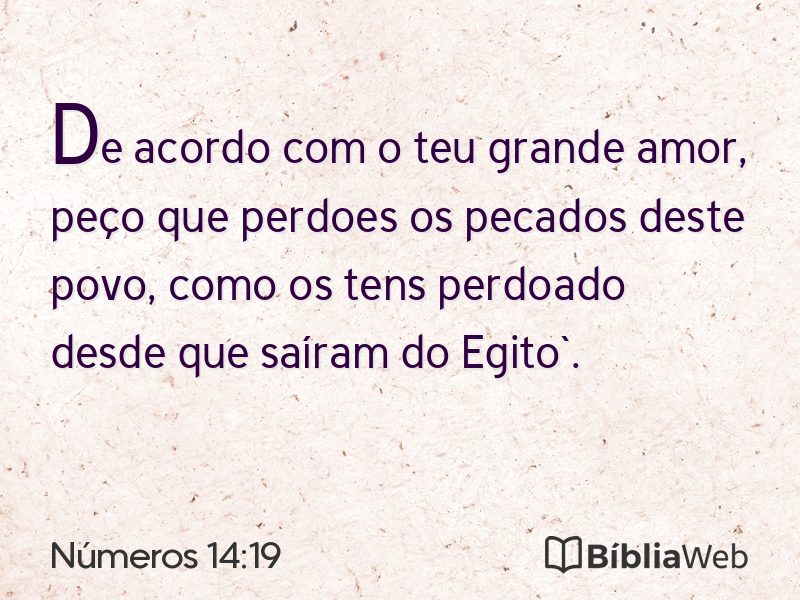 Números 14:19 em imagem para compartilhar