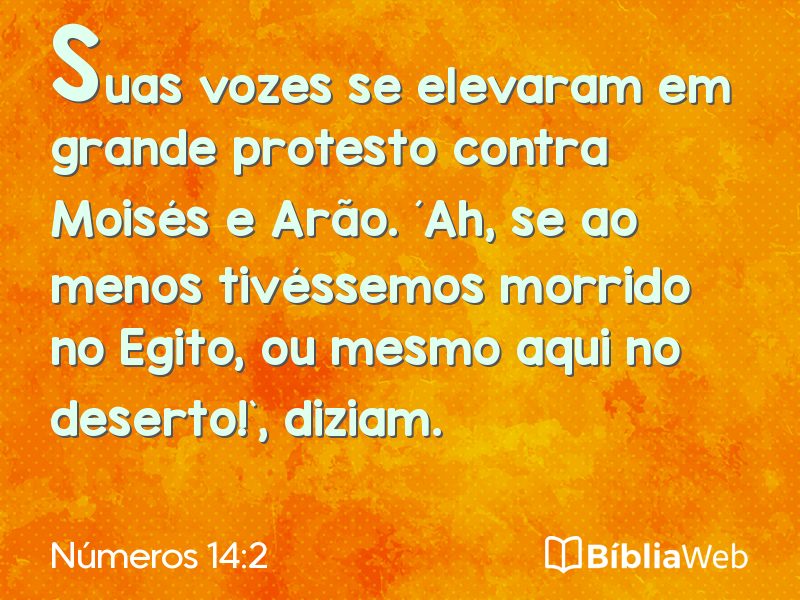 Números 14:2 em imagem para compartilhar