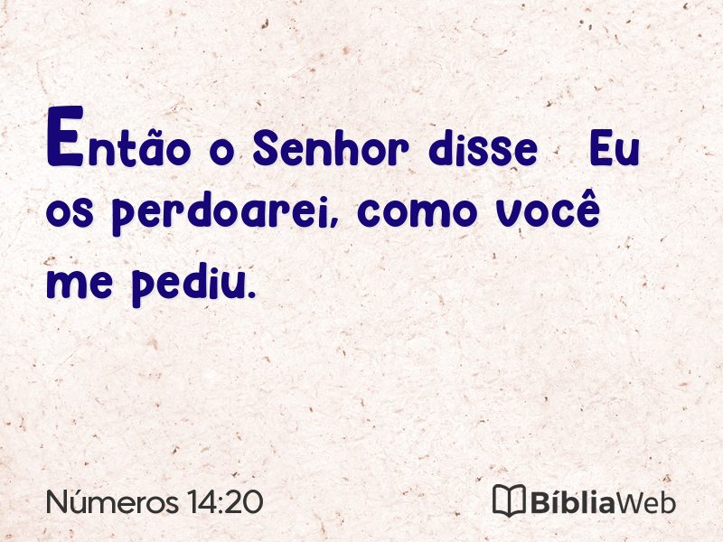 Números 14:20 em imagem para compartilhar