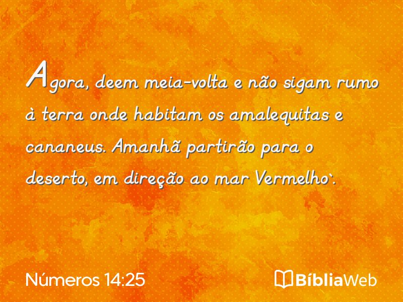 Números 14:25 em imagem para compartilhar